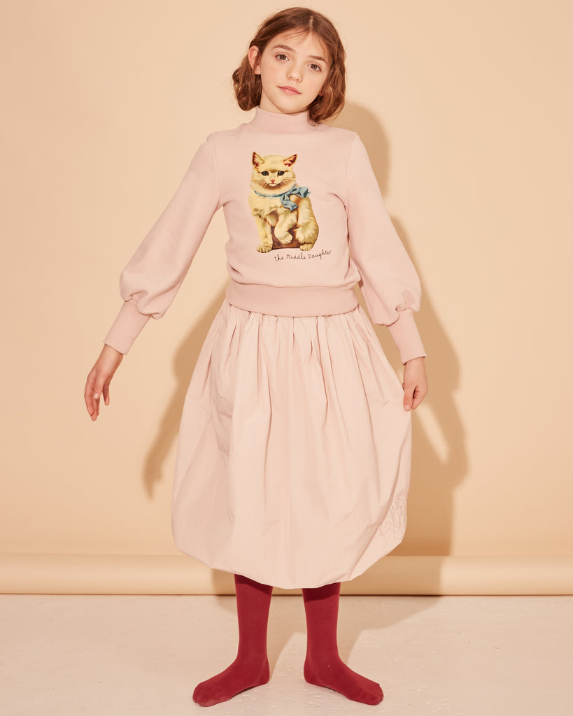 THE MIDDLE DAUGHTER FW25 THE LONG VIEW SKIRT in Cats Pink Tongue