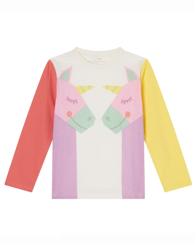 STELLA MCCARTNEY KIDS Girl Long Sleeve T-shirt Top with Unicorn