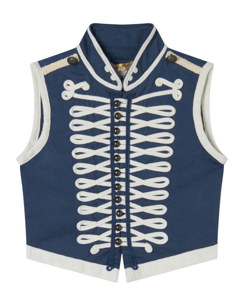STELLA MCCARTNEY KIDS Braided Cord Cropped Waistcoat Military Jacket Vest