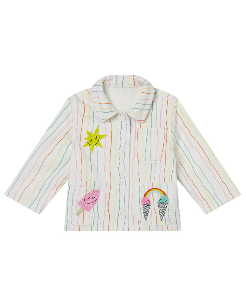 STELLA MCCARTNEY BABY GIRL WIGGLE STRIPES GABARDINE JACKET