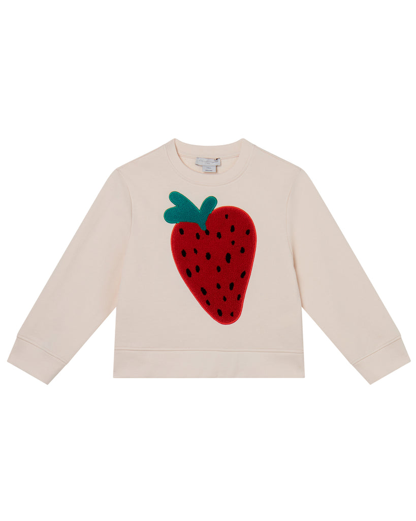 STELLA MCCARTNEY GIRL SWEATSHIRT WITH STRAWBERRY EMBROIDERY
