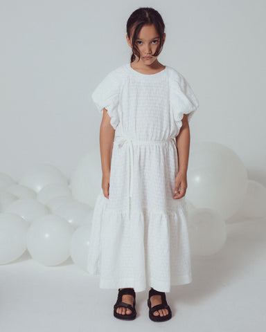 UNLABEL FW23 Content Ruffle Blouse in Pearl White