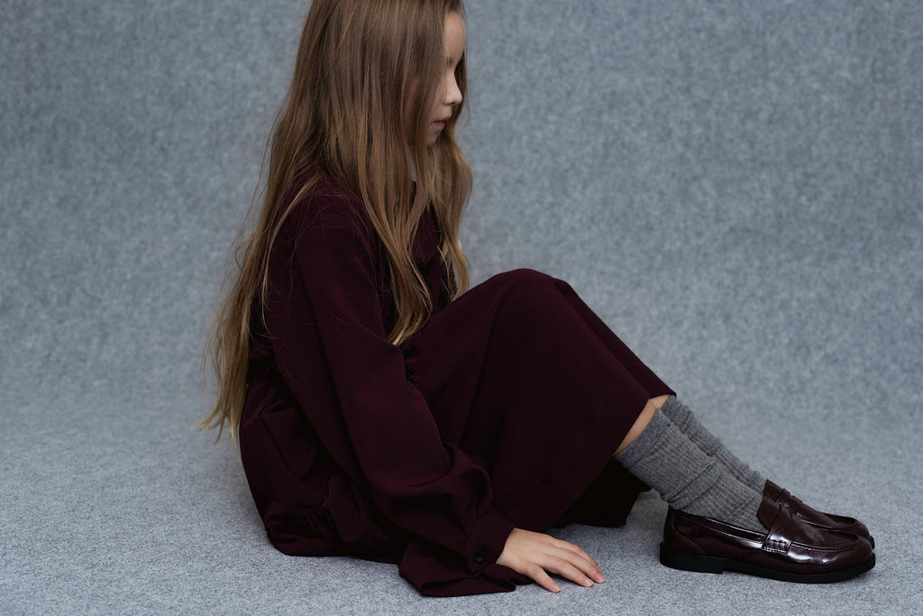 UNLABEL FW25 Kara Dress in Dark Burgundy