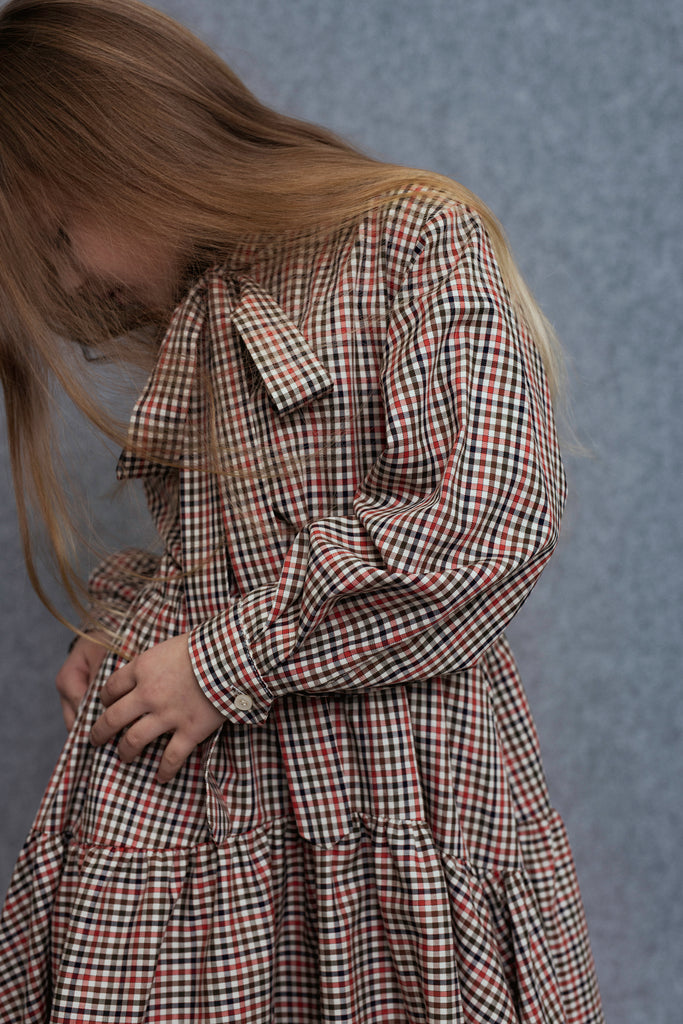 UNLABEL FW25 Sula Dress in Red Checks