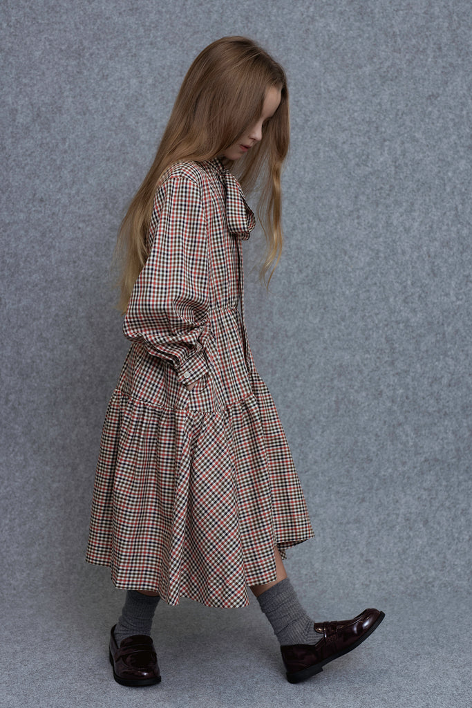 UNLABEL FW25 Sula Dress in Red Checks