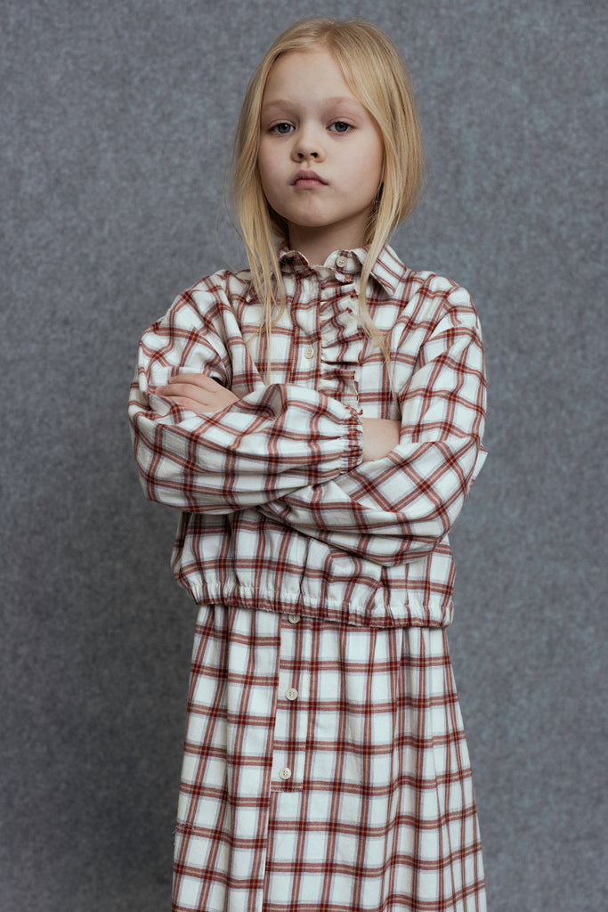 UNLABEL FW25 Medina Shirt in Cream and Red Check