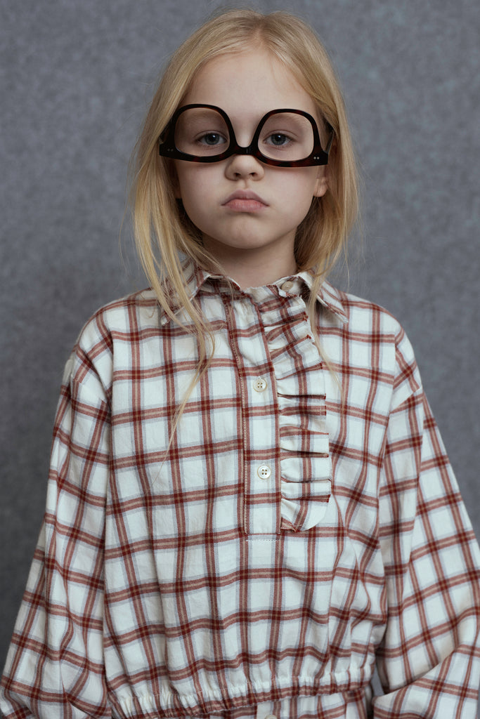 UNLABEL FW25 Medina Shirt in Cream and Red Check