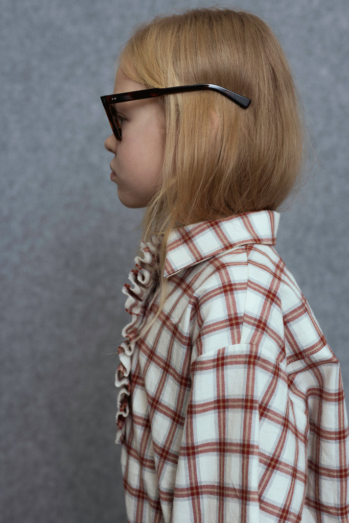 UNLABEL FW25 Medina Shirt in Cream and Red Check