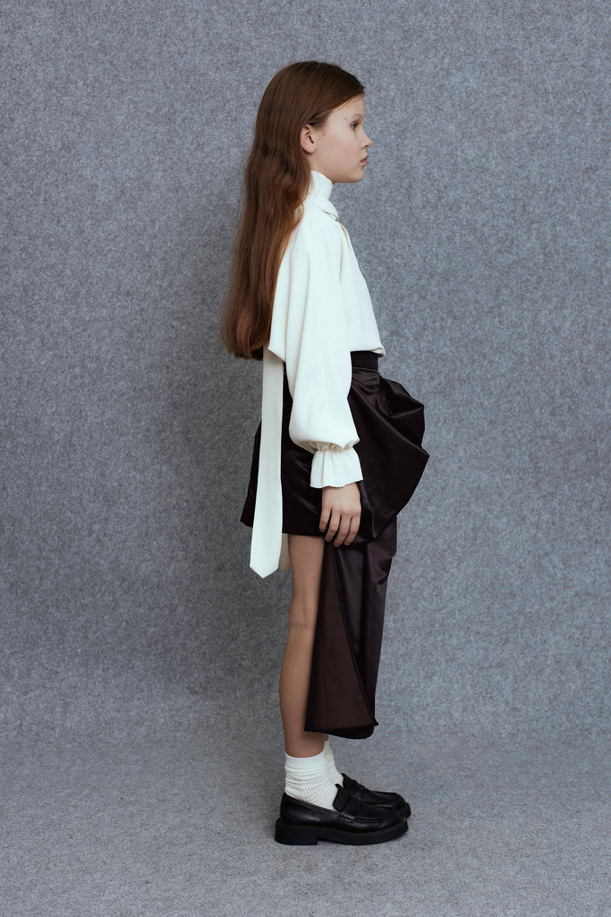 UNLABEL FW25 Lujan Bow Blouse in Cream