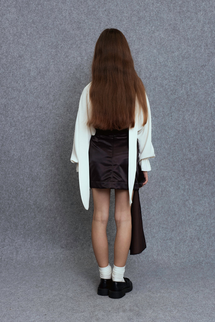 UNLABEL FW25 Lujan Bow Blouse in Cream