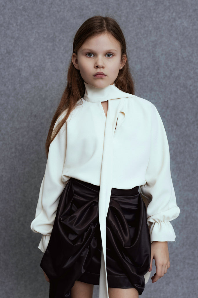 UNLABEL FW25 Lujan Bow Blouse in Cream