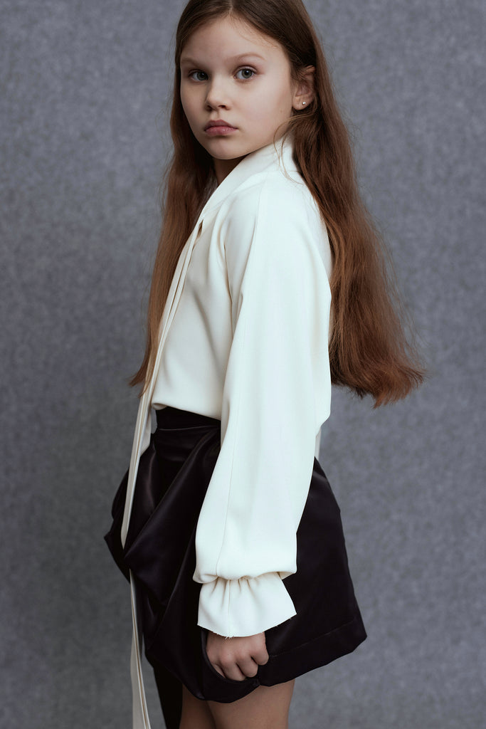 UNLABEL FW25 Lujan Bow Blouse in Cream