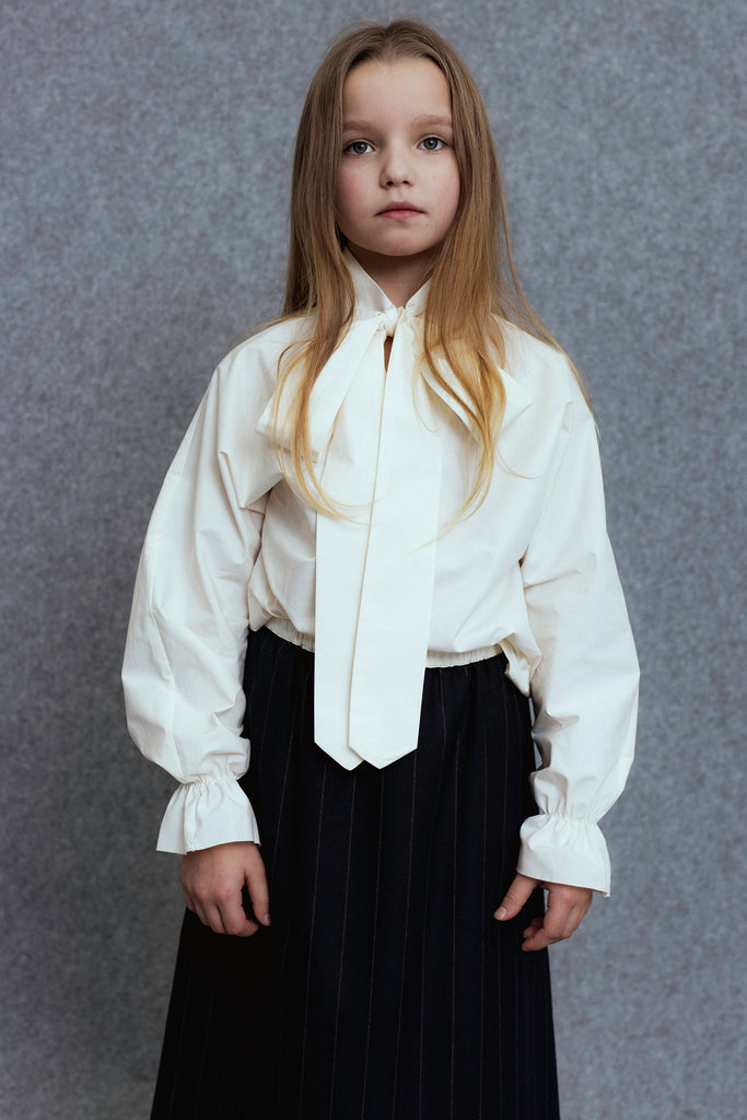 UNLABEL FW25 Dorado Tie Detail Blouse in Paper