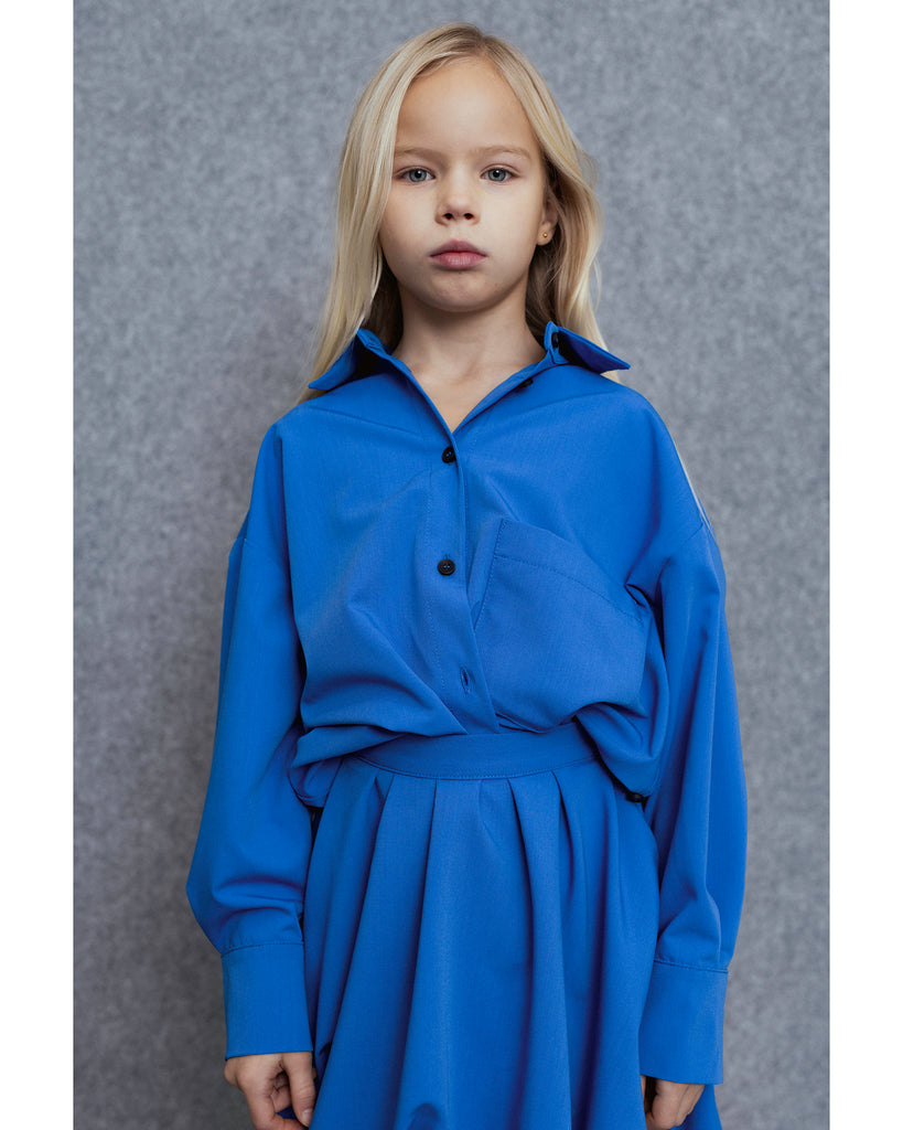 UNLABEL FW25 Ota Bubble Skirt in Royal Blue