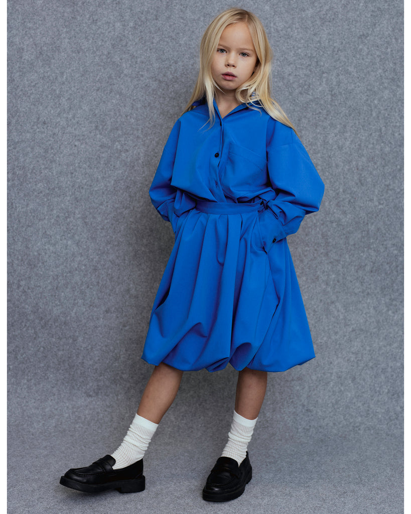 UNLABEL FW25 Ota Bubble Skirt in Royal Blue