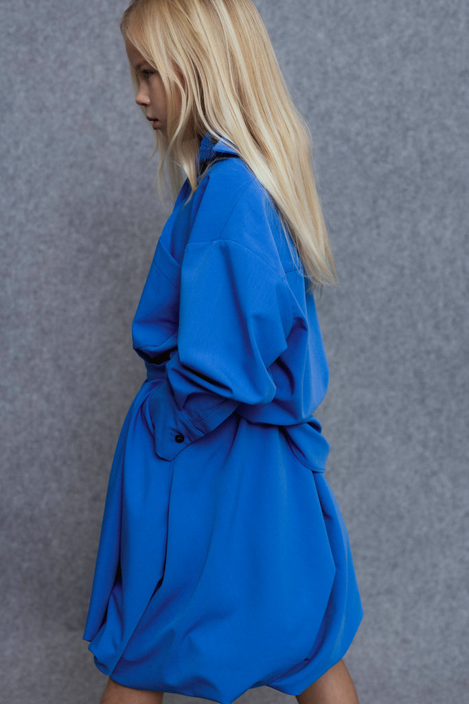 UNLABEL FW25 Ota Bubble Skirt in Royal Blue