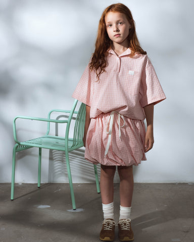 CAROLINE BOSMANS AW24 Tiered Skirt in Pale Pink