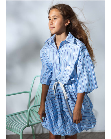 CAROLINE BOSMANS AW24 Tiered Skirt in Pale Pink