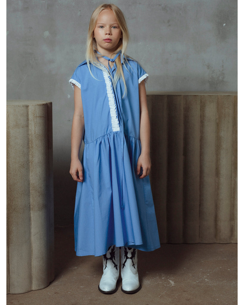 UNLABEL SS26 Dot Dress in Ocean Blue