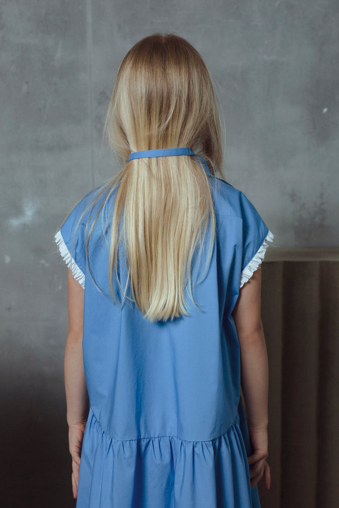 UNLABEL SS26 Dot Dress in Ocean Blue