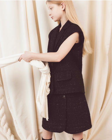 CAROLINE BOSMANS AW24 Tiered Skirt in Pale Pink