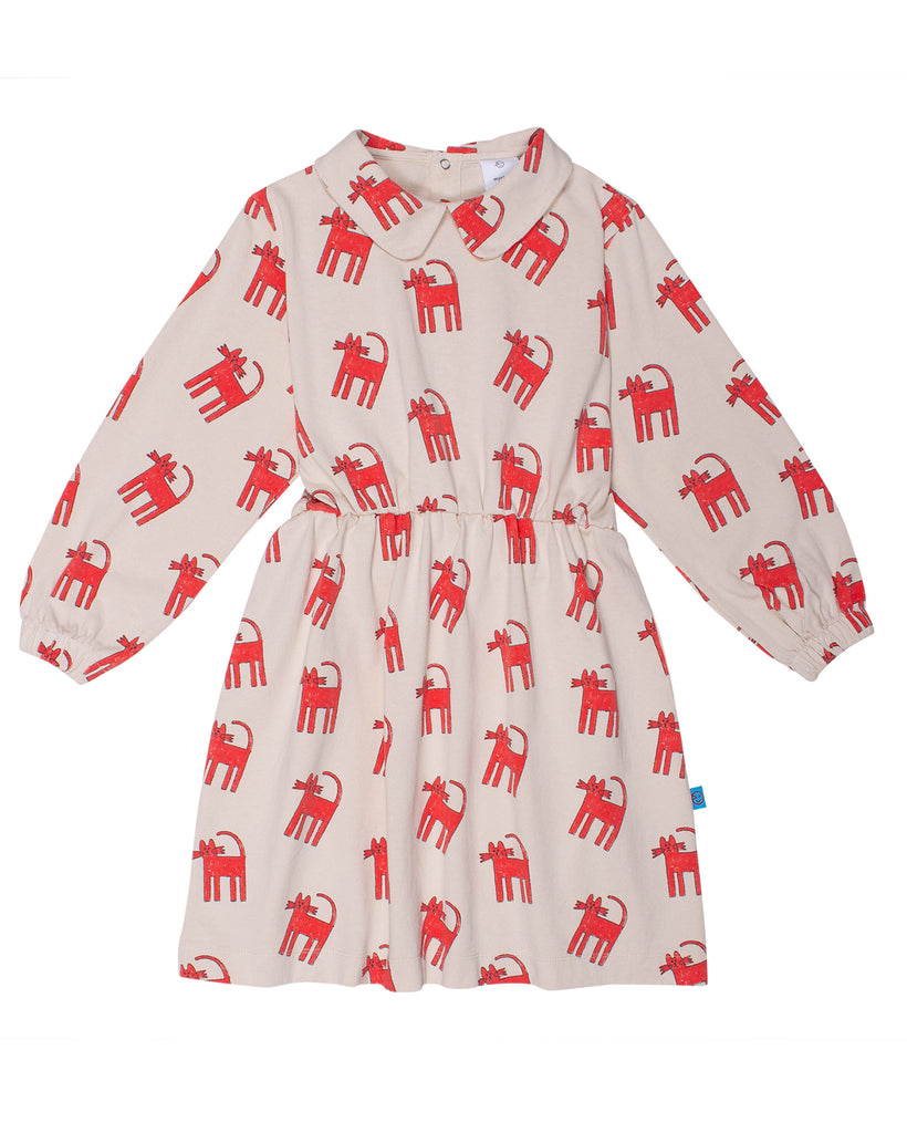 WYNKEN FW24 CLOUD DRESS in Red Cats