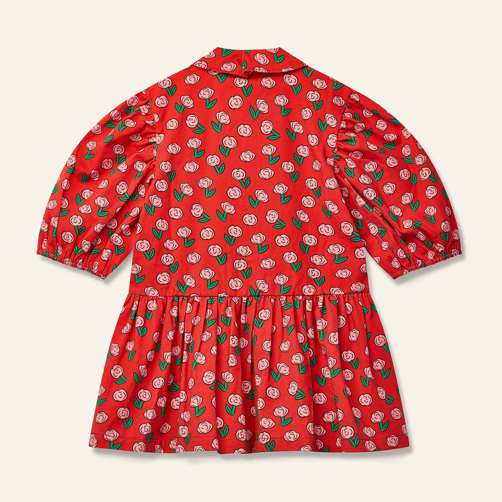 WYNKEN FW25 BEAU COLLAR DRESS in Dancing Dahlia