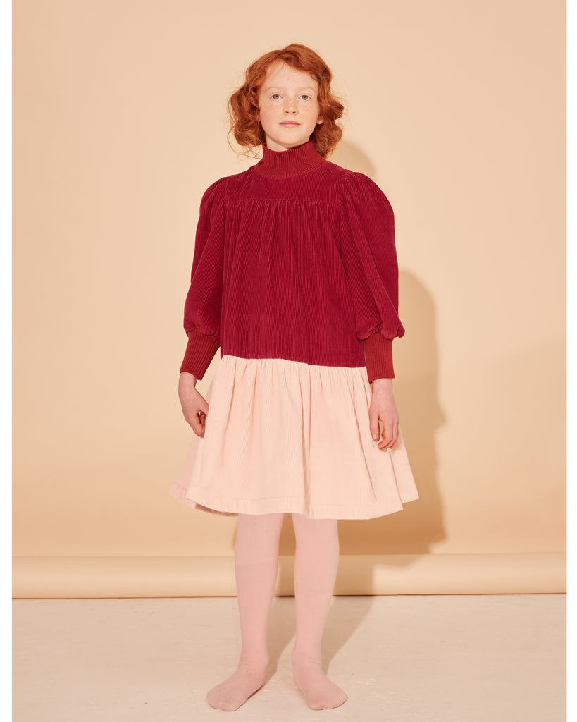 THE MIDDLE DAUGHTER FW25 WORD OF MOUTH DRESS in BEETROOT & CATS PINK TONGUE