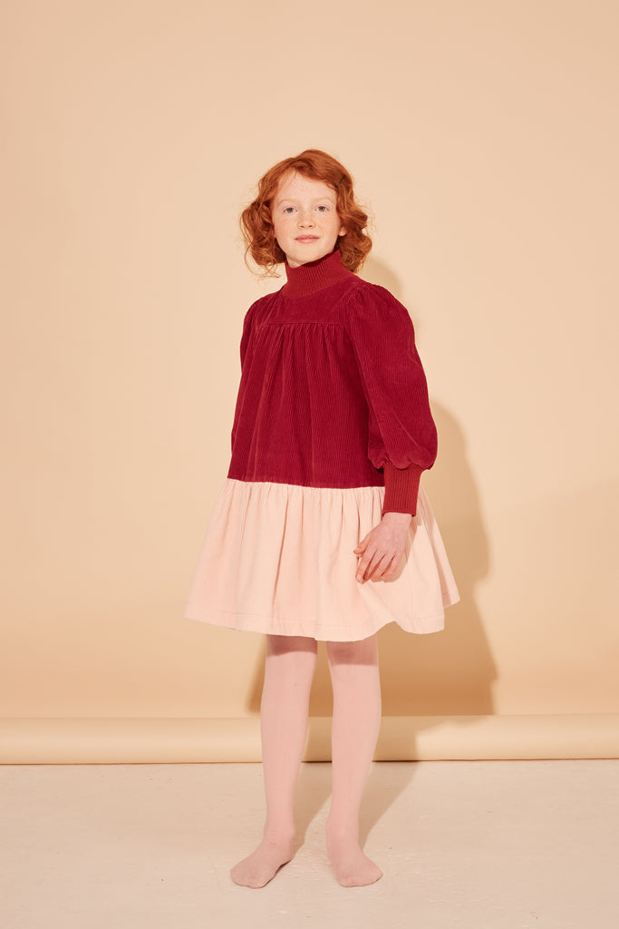 THE MIDDLE DAUGHTER FW25 WORD OF MOUTH DRESS in BEETROOT & CATS PINK TONGUE