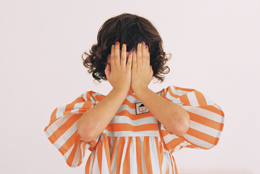 WEEKEND HOUSE KIDS SS26 'The Art of Seeing' Stripes butterfly dress