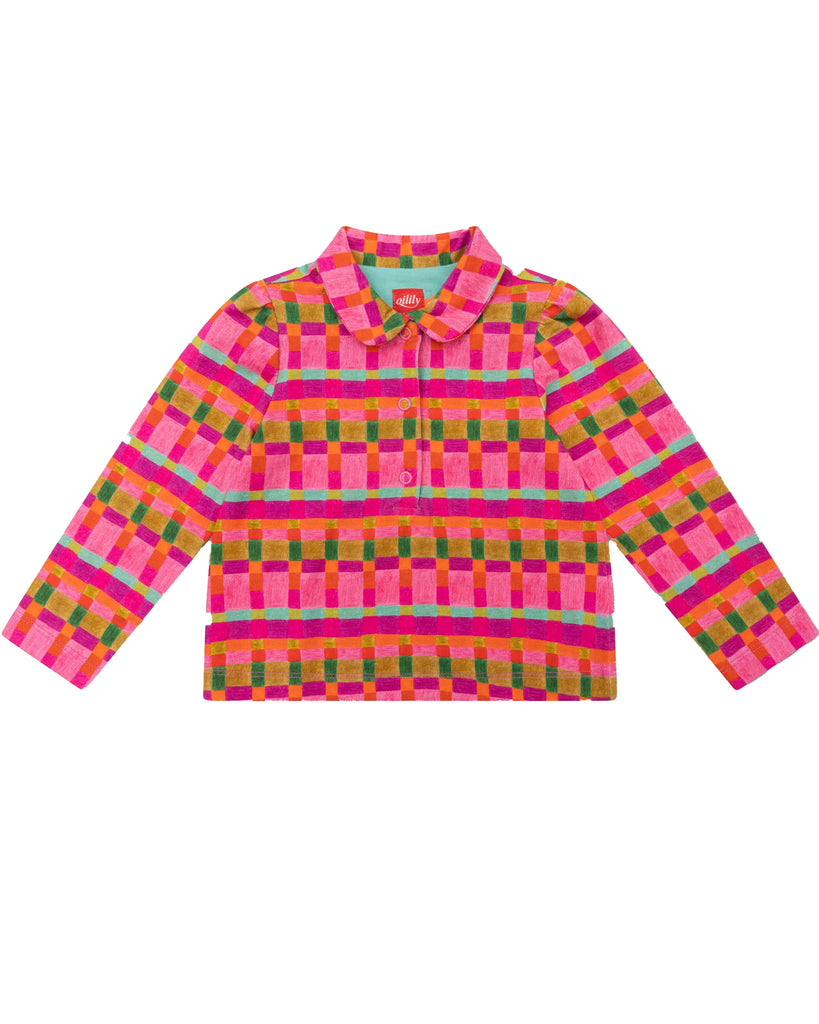 OILILY Autumn 2025 TIANA PLAID LONG SLEEVE COLLARED TSHIRT