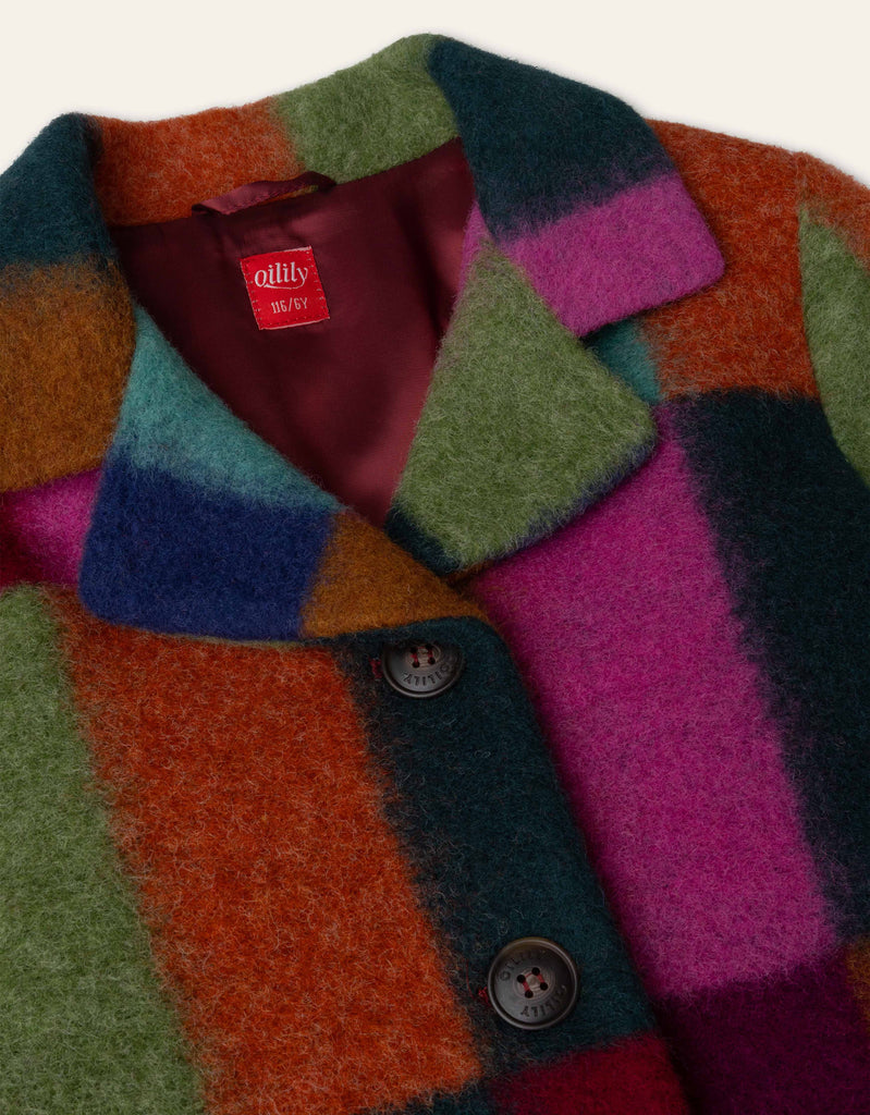 OILILY FW2026 CHARLIZE MULTICOLOR CHECKERED COAT
