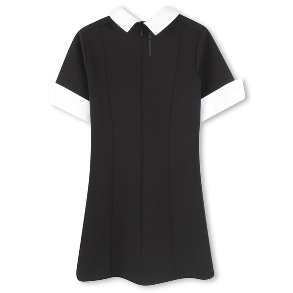 black dress with white collar short sleeve SHORT SLEEVES COLLAR MAXI Black / 7
