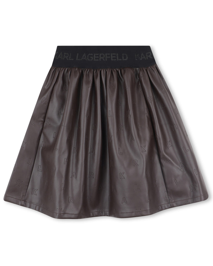 KARL LAGERFELD FW25 Mini-Me FAUX LEATHER SKIRT