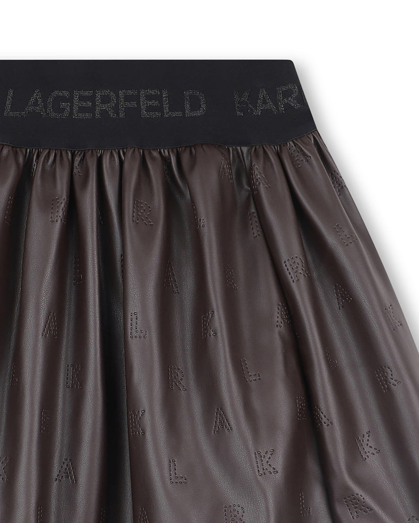 KARL LAGERFELD FW25 Mini-Me FAUX LEATHER SKIRT