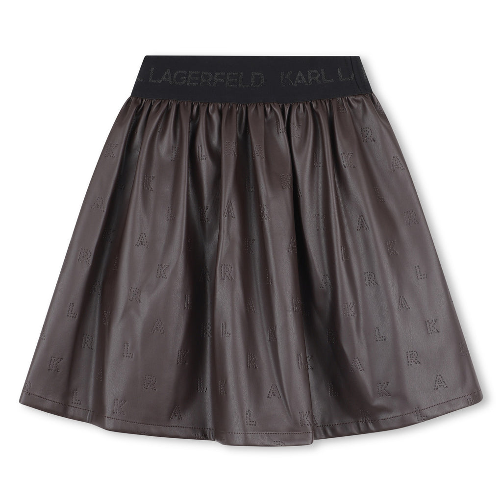 KARL LAGERFELD FW25 Mini-Me FAUX LEATHER SKIRT
