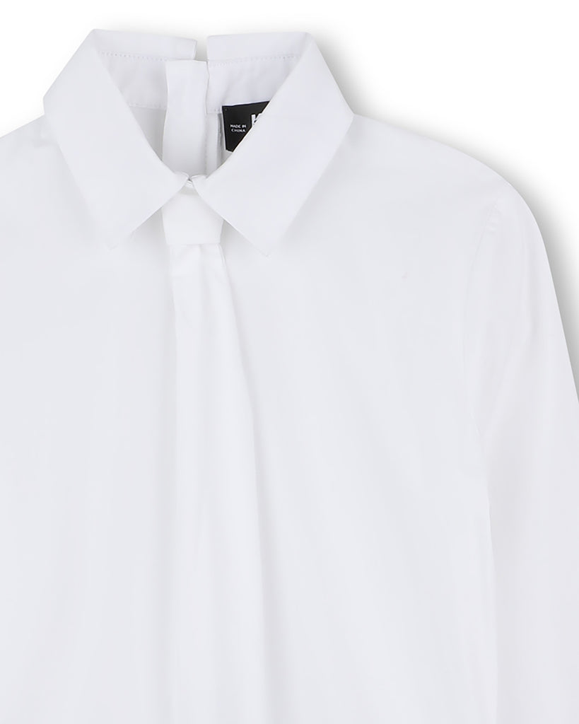 KARL LAGERFELD FW25 Mini-me BI-COLOR TIE DETAIL SHIRT DRESS