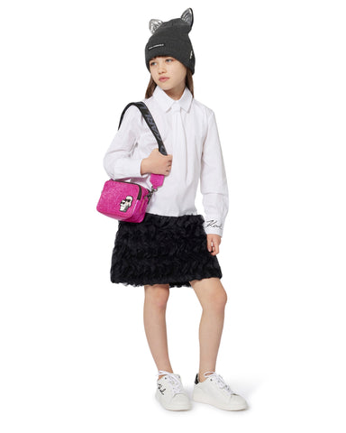 KARL LAGERFELD SS25 Short Sleeve Karl and Chaupette T-shirt in Poppy