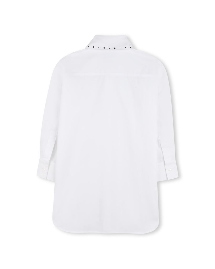 KARL LAGERFELD SS26 LONG-SLEEVED SHIRT DRESS WITH STUDS