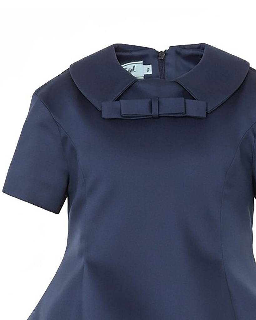 MIMISOL Spring Summer 2026 REDINGOTE COTTON DRESS in DARK BLUE