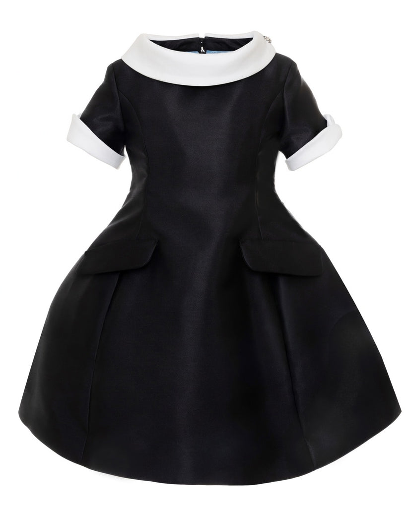 MIMISOL FALL 2026 Embellished Mikado Dress in Black and White