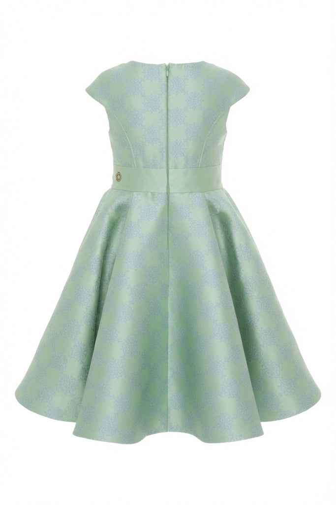 ELIE SAAB FALL 2026 Jacquard Logo Dress in Light Green