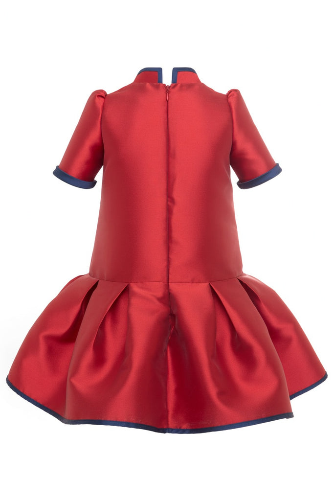 MIMISOL FALL 2026 Bi-Color Micado Dress in Red