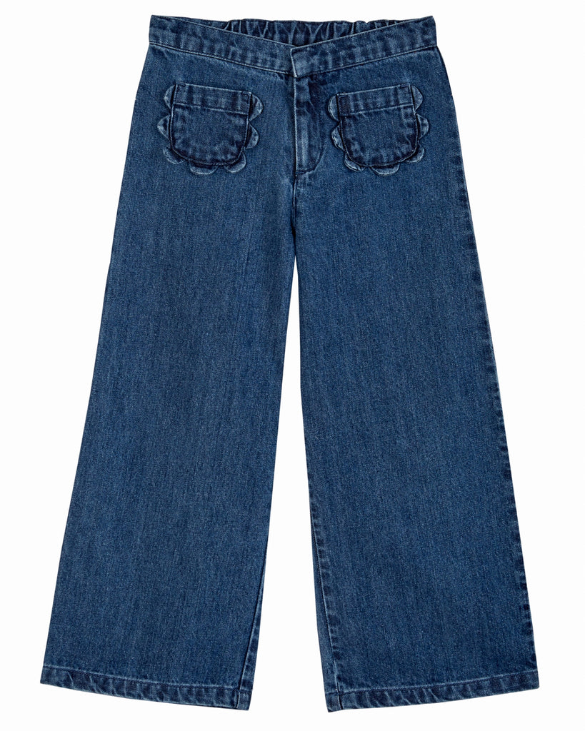 EMILE ET IDA AW23 Flower Pocket Wide Leg Denims Pants Jeans