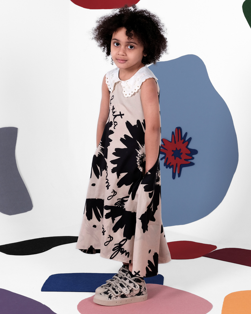 WOLF AND RITA 'A Thousand Rainbows' BETÂNIA BOTANICAL MOCHA Dress