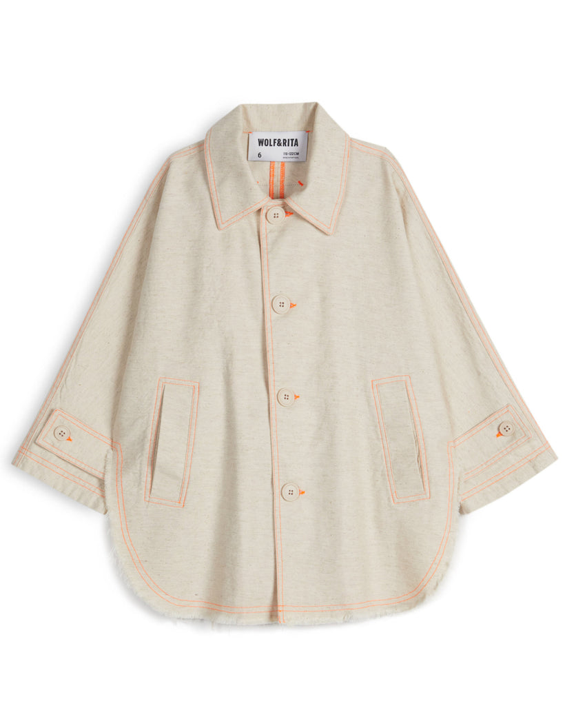 WOLF AND RITA 'A Thousand Rainbows' BENTO SAND Oversized Coat Jacket