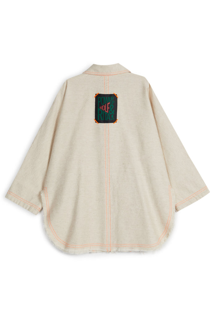 WOLF AND RITA  'A Thousand Rainbows'  BENTO SAND Oversized Coat Jacket