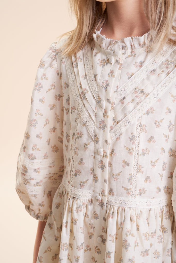 C'ERA UNA VOLTA Madelaine Dress in Cream Flower