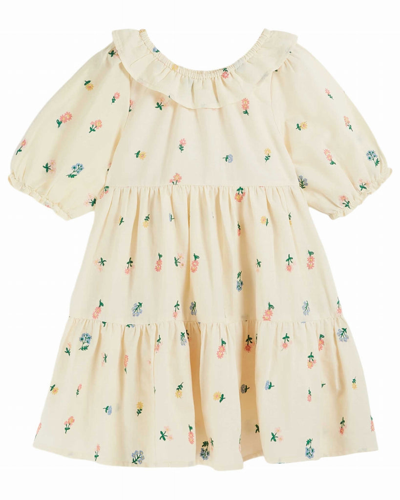 EMILE ET IDA SS25 EMBROIDERED DRESS WITH ROSES