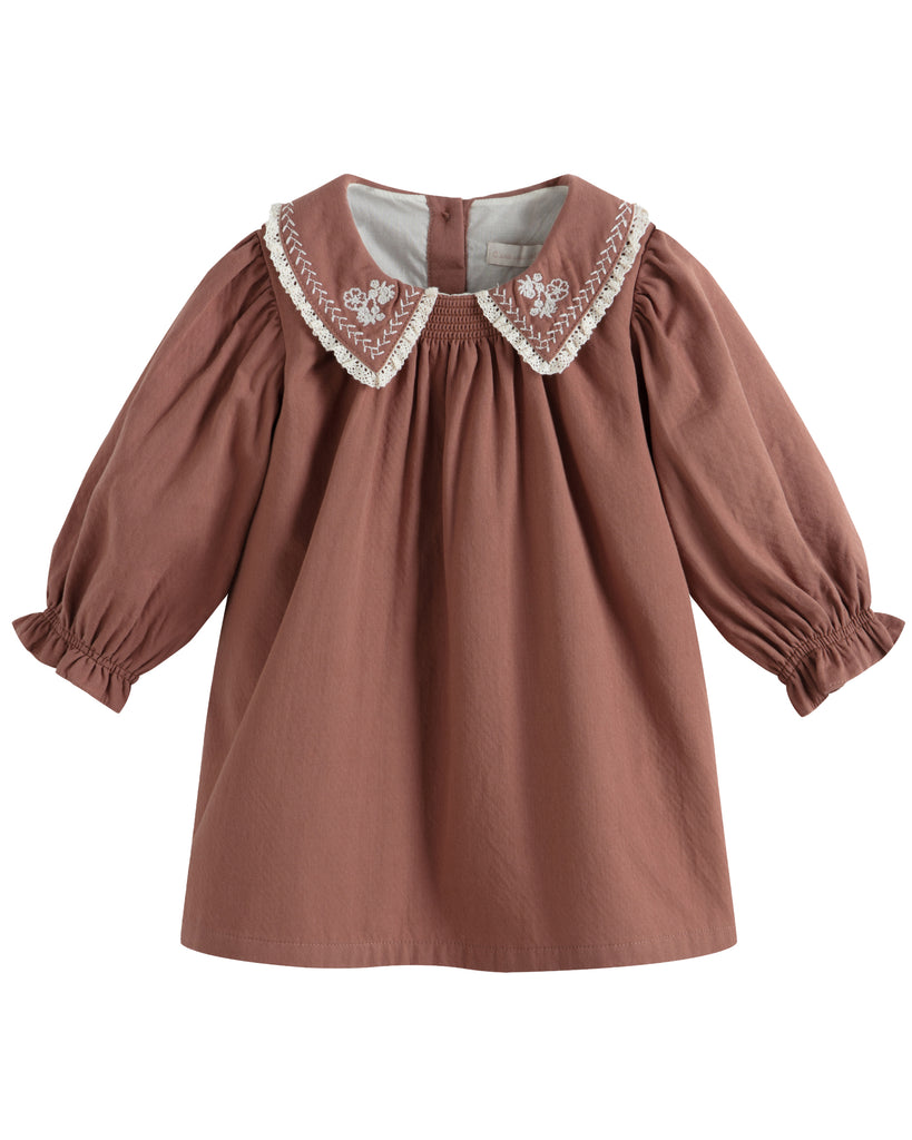 C'ERA UNA VOLTA Baby Sabrina Dress in Rust